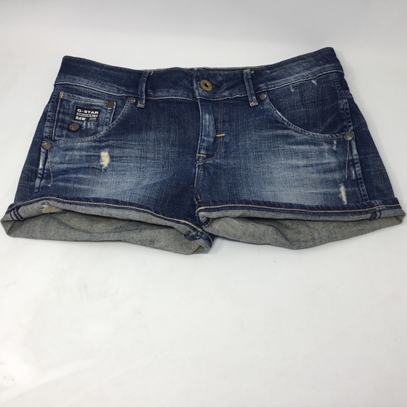 G-Star Raw 3301 Denim Arc Shorts Distressed Faded - Picture 12 of 15
